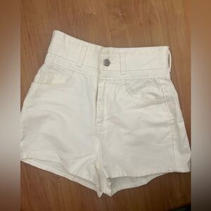 white denim shorts